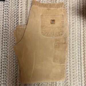 Vtg Carhartt Utility Work Pants Mens 42X30 Brown Loose Original Fit Duck B11-brn